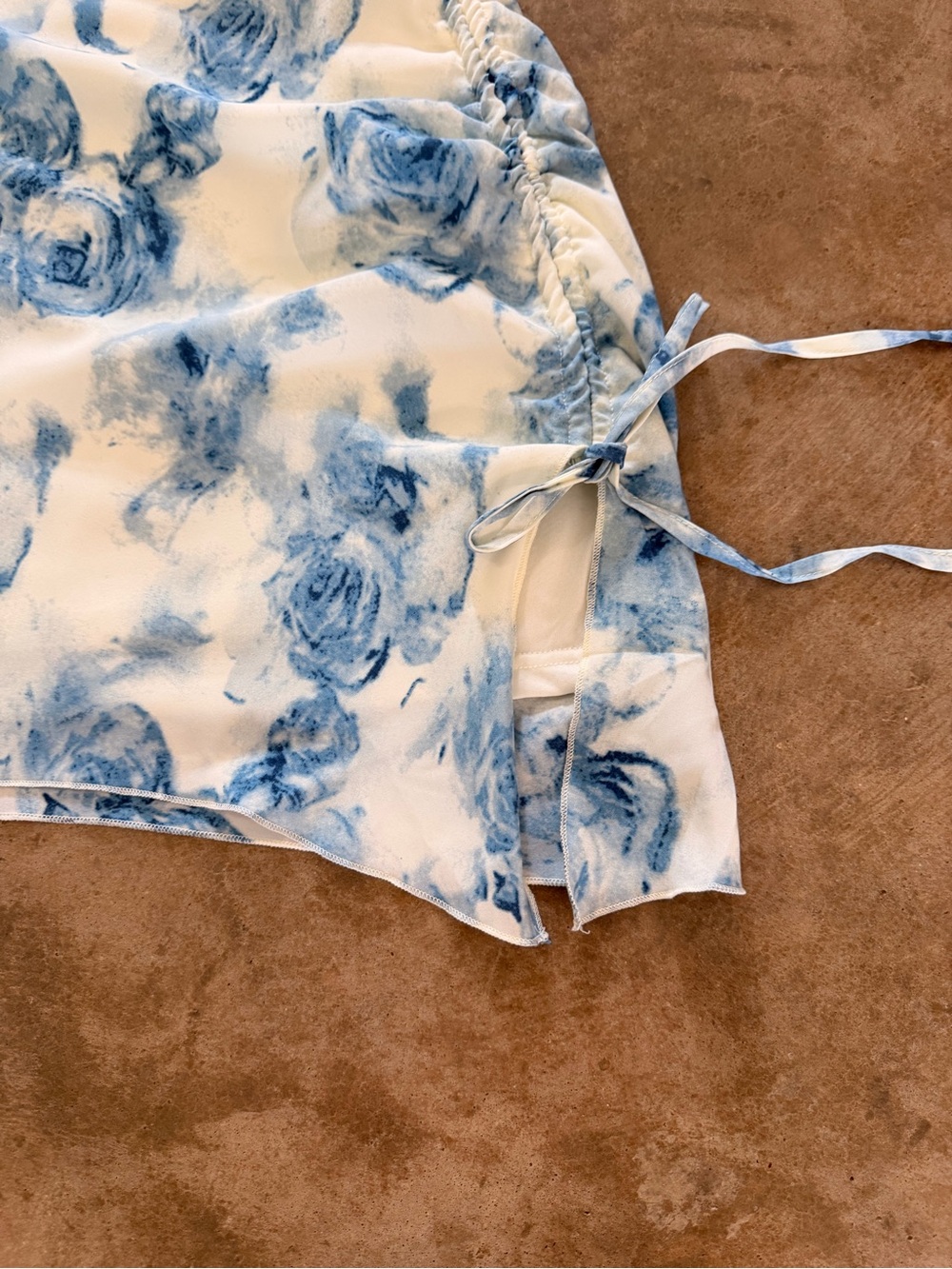 L.A. Hearts Pacsun Blue Floral Strapless Ruched Mini Dress NWT Size S - Picture 3 of 12
